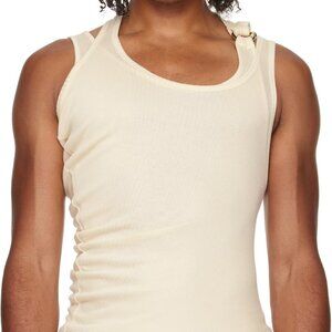 Jean Paul Gaultier Off-White 'Gaultier' Piercing Tank Top